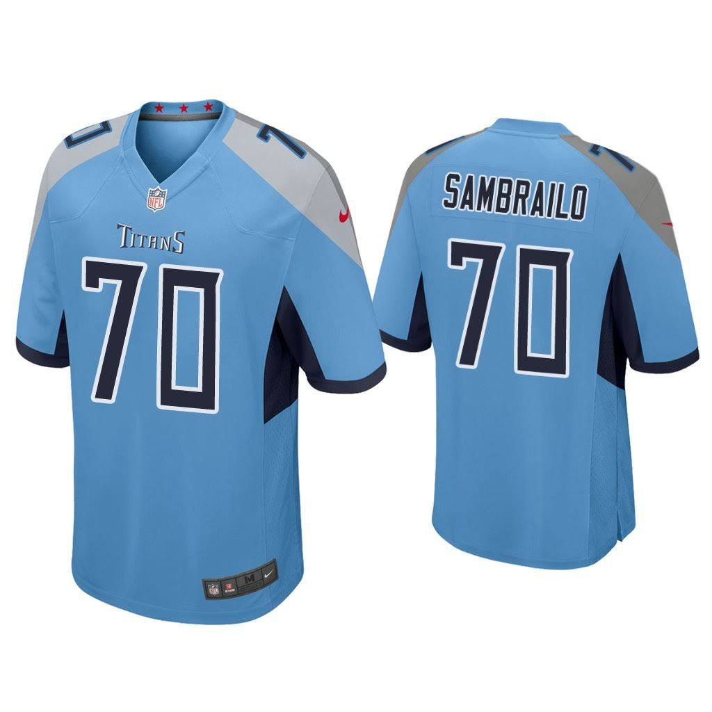 Men Tennessee Titans 70 Ty Sambrailo Nike Light Blue Game NFL Jersey